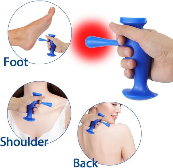 Manual Trigger Point Massage Tool and Thumb Protector for Full Body Deep Tissue Massage, with 3-Leg Massage Knob