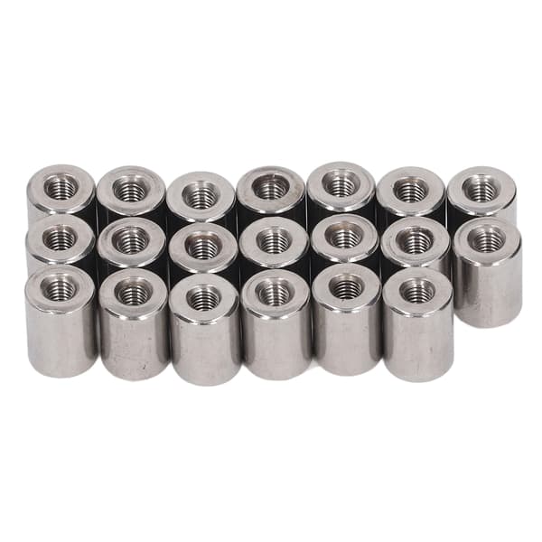 20 pcs 304 Stainless Steel M5x0.8x16mm Round Rod Coupling Nut Female Thread