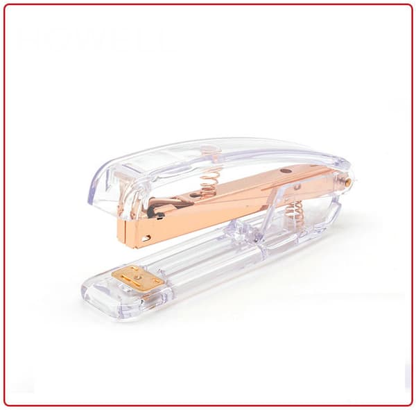 Luxury Office Supplies, Modern Design Acrylic Stapler with Ultra Transparent Clear Body and Solid Interior, Reliable Stapling Performance, Multiple
