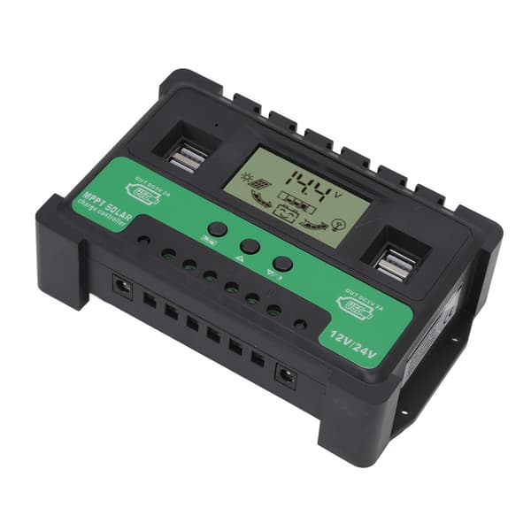 12V 24V 40A Solar Charge Controller LCD Display Dual USB Output PV Regulator