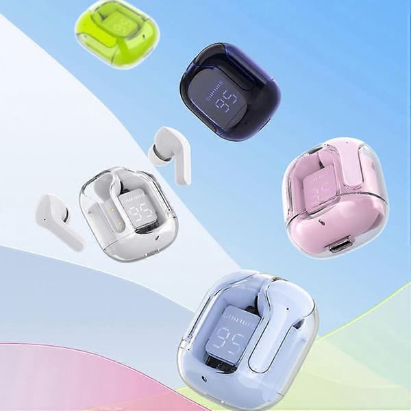 Trådløst Bluetooth-headset, Transparent ENC støyreduksjon, Klar lyd, Ergonomisk passform, LED-strømdisplay, Høyfidelity-lyd, Kompakt og bærbart