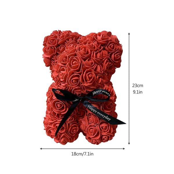 Romantisk kunstig rose bamse Valentinsdagsgave