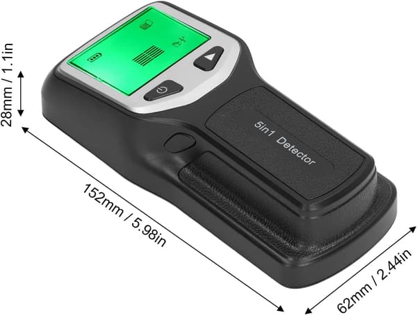 2025 Latest Model Electronic Stud Finder 5 in 1, Center for Wood, AC Wire with LCD Screen (Silver) Silver