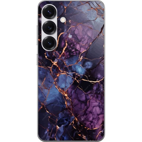 Compatible Mobile Case for Samsung Galaxy S25 Marble Blue Purple