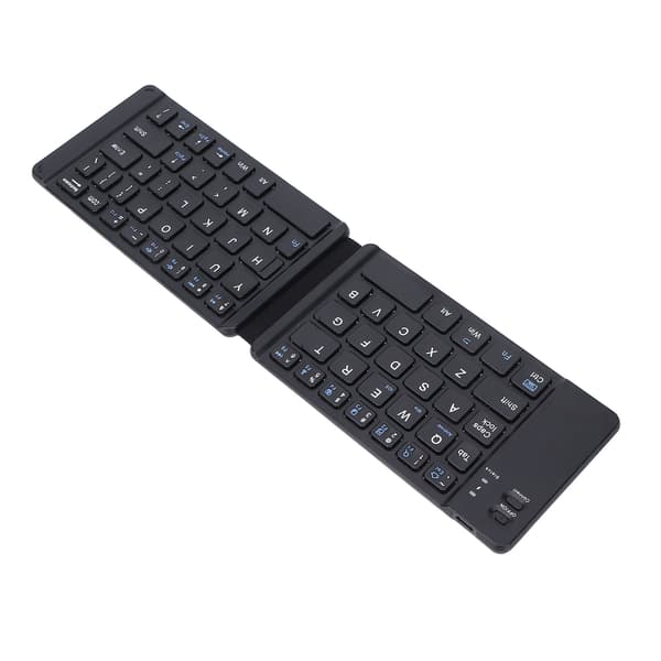 Foldable Keyboard BT3.0 Fast Typing Silent 120mAh Battery Compact Size Wide Compatibility Mini Wireless Keyboard Black