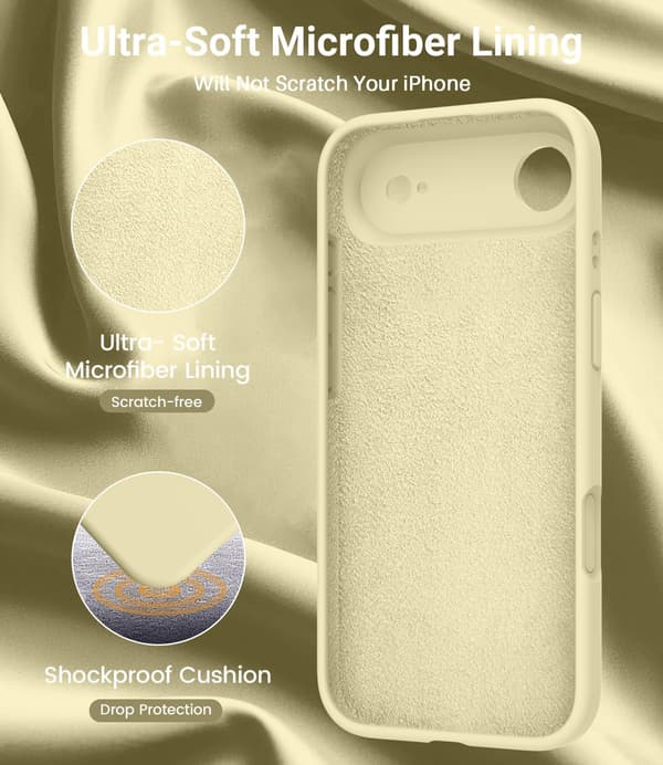 17-inch Phone Case, Compatible with Magsafe Ultra-thin Case, Soft Liquid Silicone Shockproof Shell (Yellow, iPhone 17 Pro) yellow iPhone 17 Pro