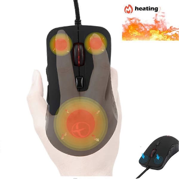 Warming Mouse Warmer 2400 DPI Adjustable Gaming Mouse for Cold Winters Wired Computer Mouse for Gamers Heated Mouse