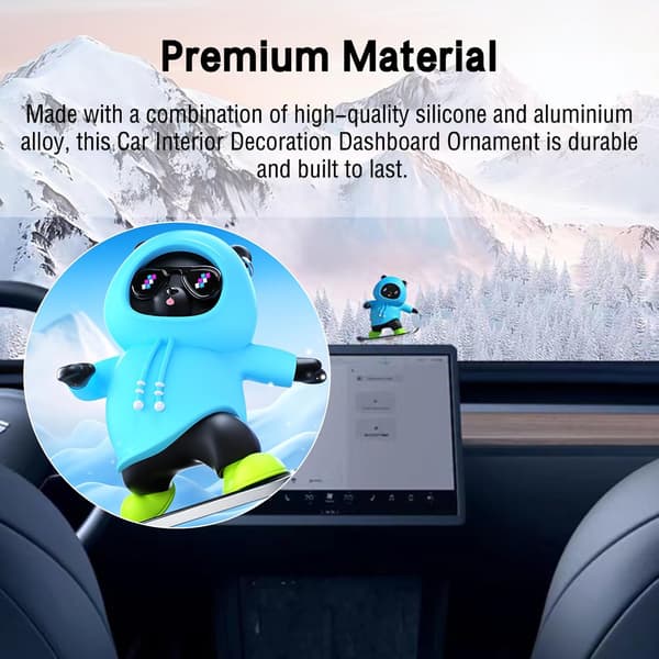 Skateboard Bear Car Decoration, Funny Skateboard Bear Car Interior Dashboard Decoration