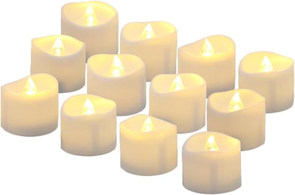 LED-värmeljus Flamfria ljus med timer [12-pack, varmvit]