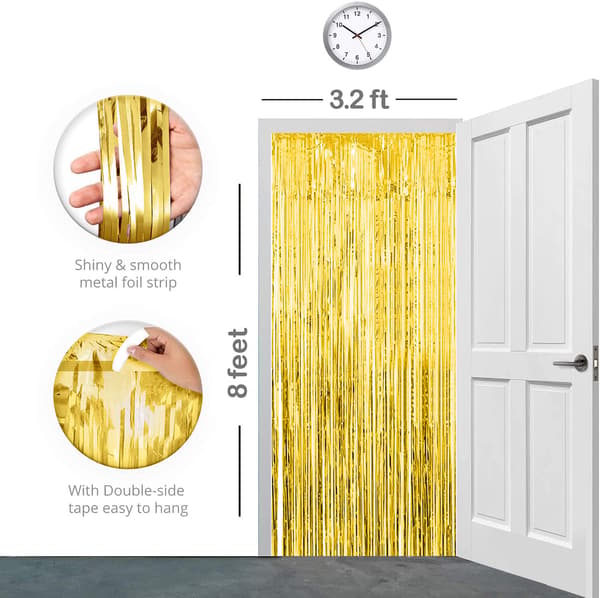 2 stk 3ft X 8.3ft Gull Glittergardin