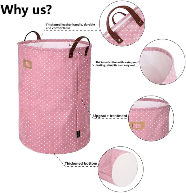 Portable Handles Cute Cartoon Design Organizer Basket, Foldable Bin Multi-Application Laundry Hamper Waterproof PE Coating For Kids Laundry Basket
