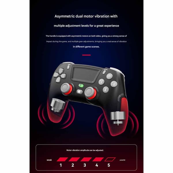 Game Elite-kontroller for PS4 Slim/Pro, Dobbel Vibrasjons Gamepad for PC, USB-tilkoblet Gamepad, Bluetooth Joystick
