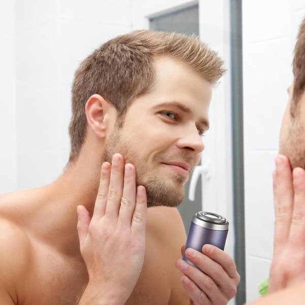 Small Beard Trimmer, Waterproof Moustache Trimmer, Precision Grooming Tool, Quiet Trimmer, Waterproof Beard Trimmer for Precision Grooming [DB] Purple.
