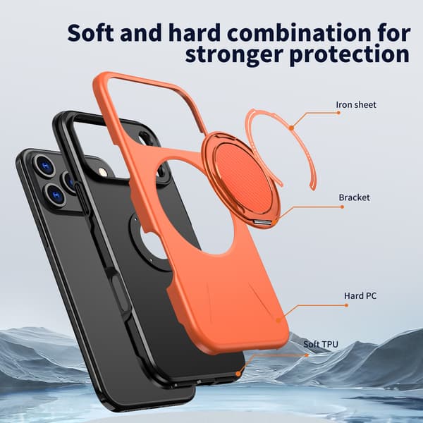 Nytt mobilskall egnet for Apple iPhone 17 Pro Max, anti-fall magnetisk 360 graders roterende feste iphone 15 plus/ iphone 14 plus iphone 15 plus/ iphone 14 plus