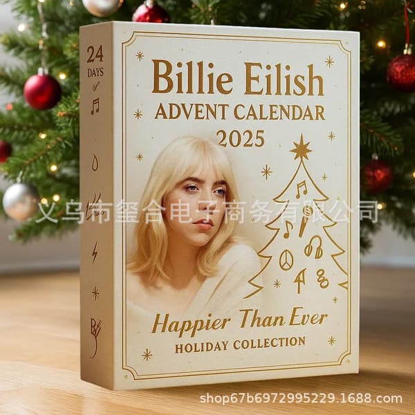 Billie Eilish Julekalender 2025 – 24 Dage 2D Akryl Julekalender Legetøj & Gave