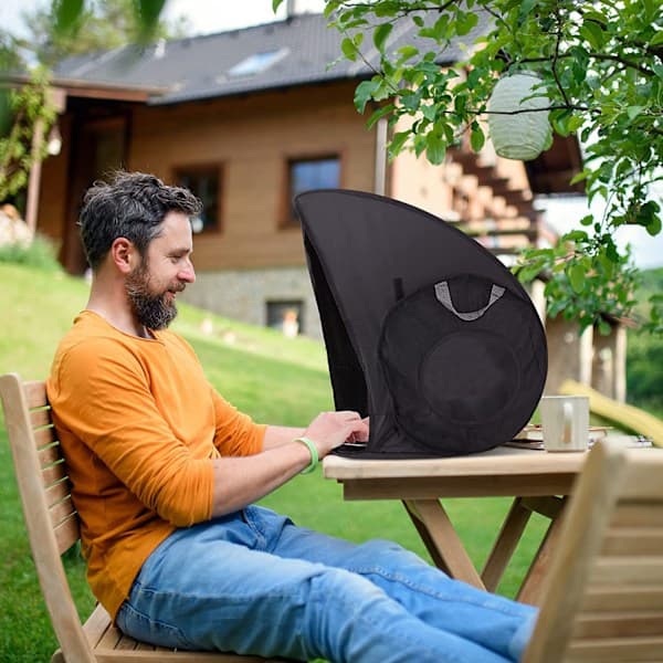 Portable Compact Laptop Sun Shade - Anti-Glare Screen Protector -XF7- Black