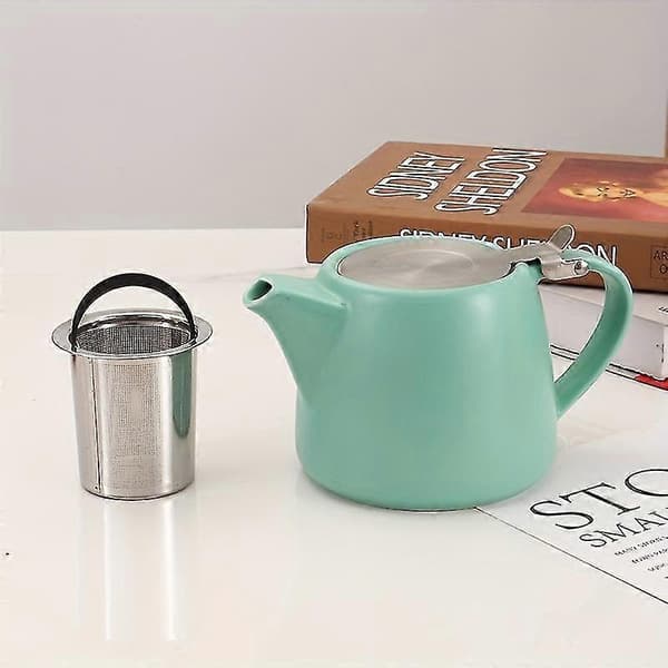 Autentisk japansk keramisk tekande | Rustfri si | Elegant og funktionel til eftermiddag Matte Turquoise