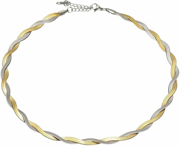 Snake Chain Necklace Herringbone Necklace Stackable Assorted Braided Necklaces Silver Silver/Gold Silver/Gold