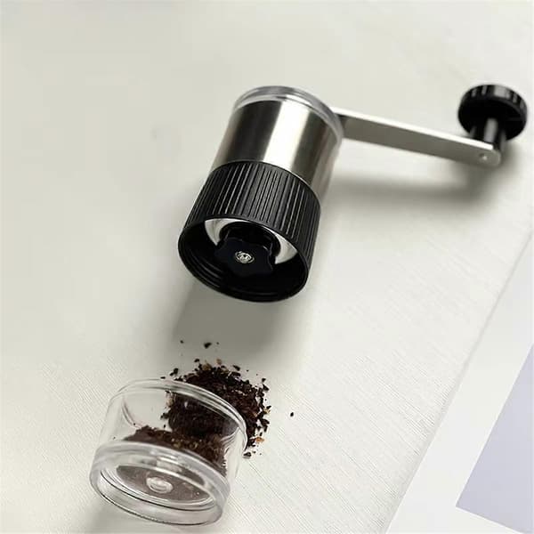 Manual Coffee Grinder - Stainless Steel with Ceramic Grinding Core, Hand-operated Bean Grinder, Compact