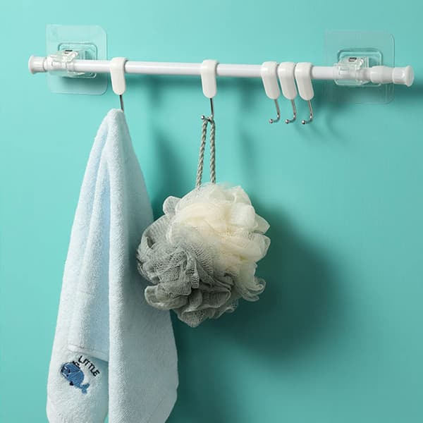 6 stk selvklebende gardinstangfester Gardinstangfester Ingen boring Draperikrokholder Håndklestangfeste Stangholder