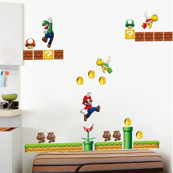 Super Mario Bygg en scen Vinyl Väggdekaler – för sovrum, kontor