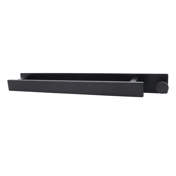 Vertical Towel Bar 304 Stainless Steel Wall Mounted Black with Hooks Bath Towel Storage Rack