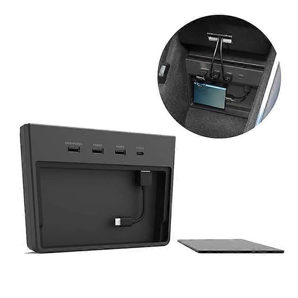USB-hubb Dockingstasjon Dockinghub Biltilbehør for Tesla Model 3
