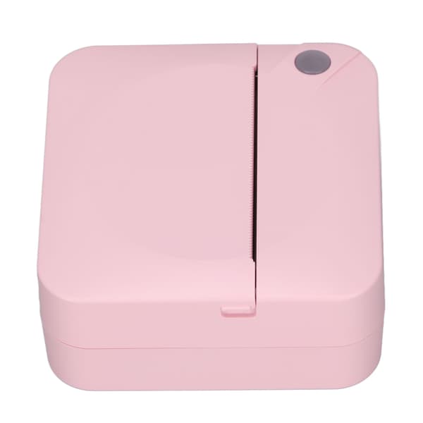 Mini Printer 200DPI Thermal Paper Ergonomic Design Rechargeable Battery Safe Stable Portable Printer for Home Office Pink