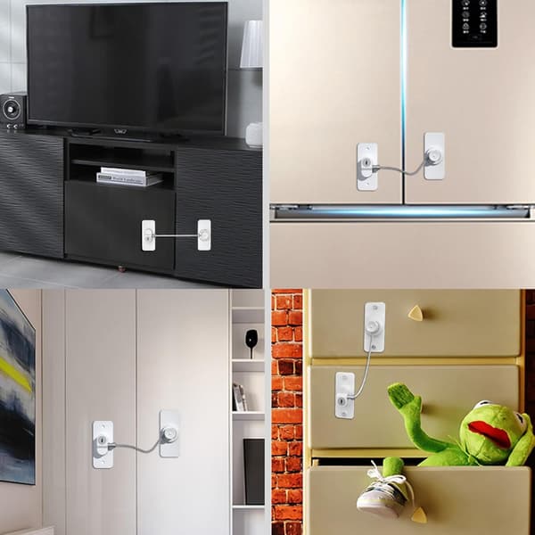 2-pack Refrigerator Lock - Combination Lock for Refrigerator, Child Safety Window Lock, Lock Refrigerator Door Cabinet Window