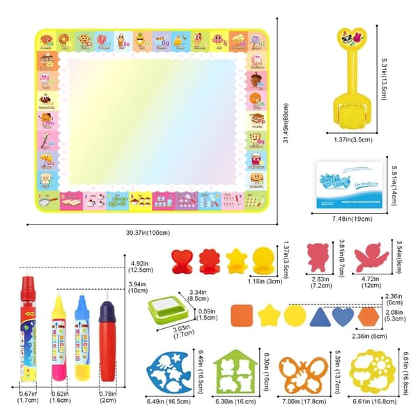 Vandtegnetæppe til Børn 1-6 År – Interaktiv Tegneleg & Aqua Magic Doodle-måtte til Piger og Drenge #7