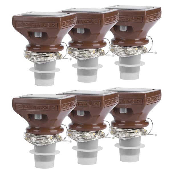 6-pack 20 LED Solar String Lights Waterproof Wine Bottle Cork Lamp Wedding Party Decoration