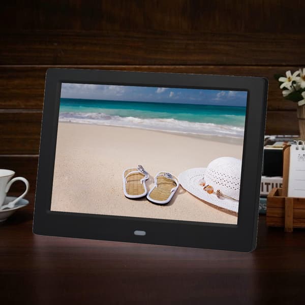 Wall-Mountable Digital Photo Frame with Clock and Calendar Functions, Multiple Slideshow Effects, for Christmas and Birthday (1024x600 Resolution)