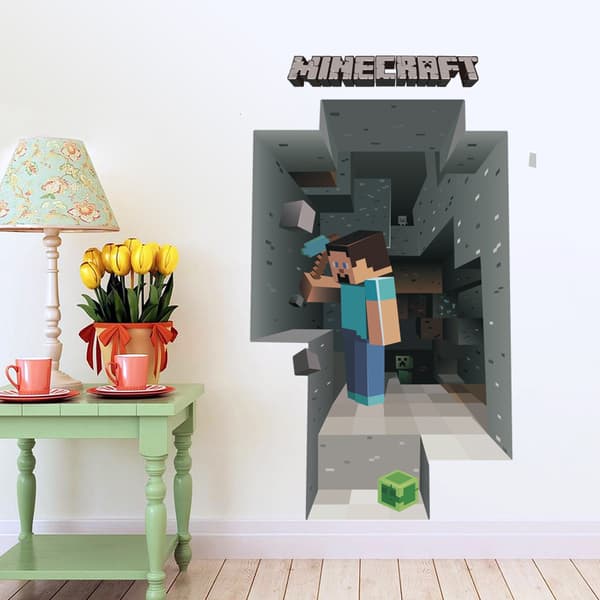 Giant Peel-and-Stick Decal for Minecraft Cartoon