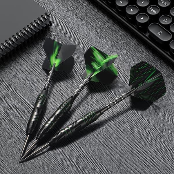 3-pack Steel Tip Dart Set Professional Darts 22g (Green)