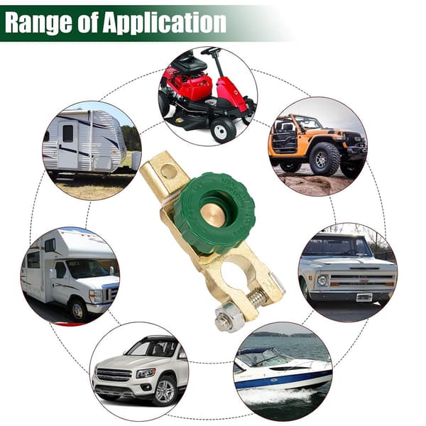 Universal Negative Dedicated Battery Switch, Power Master Quick Disconnect Isolator for Vehicles with Top-Mounted Batteries, Leak-Proof Knob Model