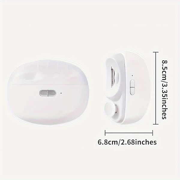 Smart Electric Nail Clipper with Anti-pinch Function, Nail Filing, Lighting, and Grinding Functions. Suitable for all ages. Portable White