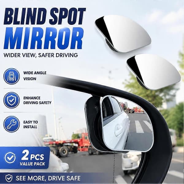Blindsone-speil for bil - 360° justerbart hjelpeglass