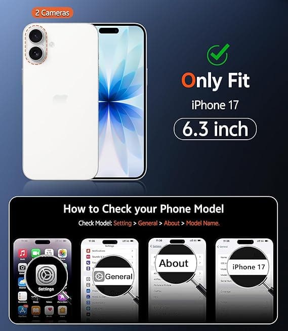 FNTCASE for iPhone 17 Clear Case, Magnetic with Screen Protector, Compatible with MagSafe, Anti-Yellowing Rugged Shockproof Case, C-Apink
