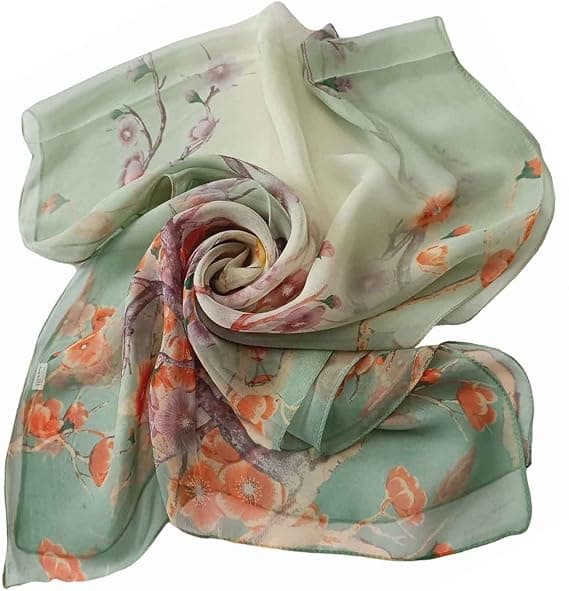 Women's Scarf Lightweight Shawl Elegant Floral Pattern Sheer Scarf Veil Wraps