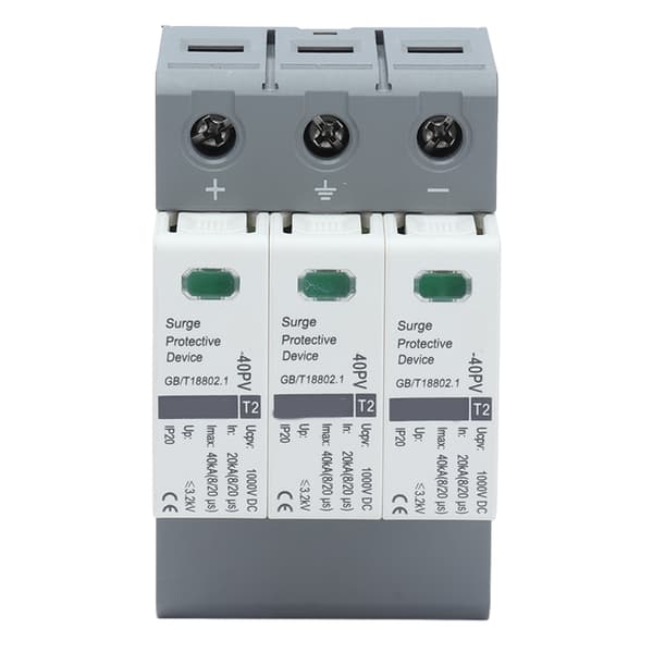Overspenningsvern 3P Lavspenningsbeskyttelse for DC-strømsystem 20-40KA 1000VDC