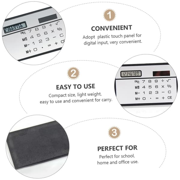 Credit Card Design Calculator, Touch Screen Solar Powered Calculator With 8-Digit Display, Ultra-Thin Portable Calculator For School Office