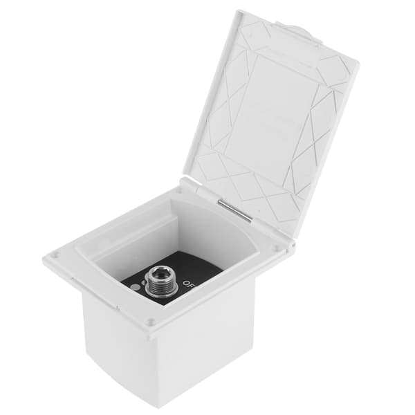 Husbil utomhusduschbox - vit, inlopps- och utloppsgränssnitt, 1/2 tum, för husvagn, husbil, båt, husbil
