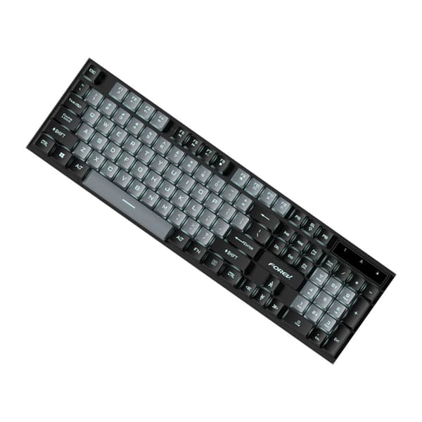 Gaming Keyboard Compatible with Logitech, Wired Backlit Color-Matching Mechanical Feel Keyboard Grey+Black