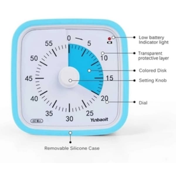 Blå Visuell Timer 60min - Klasserom Skole for Barn Blå 150