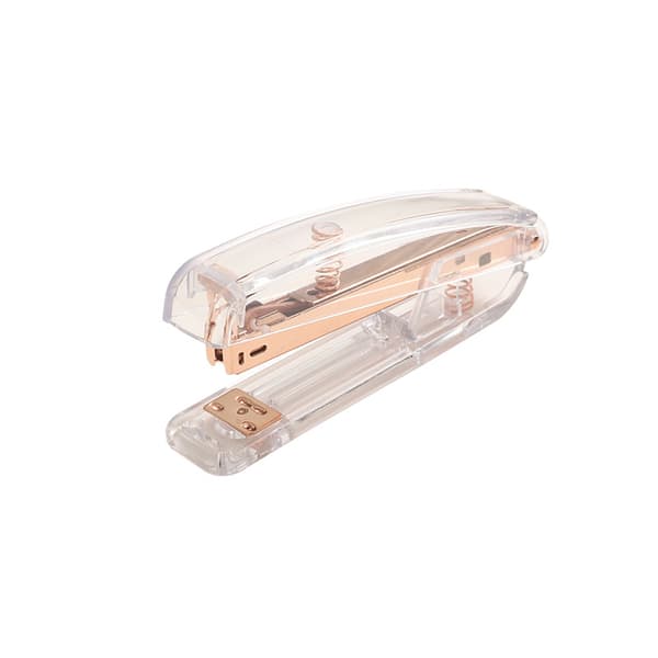 Luxury Office Supplies, Modern Design Acrylic Stapler with Ultra Transparent Clear Body and Solid Interior, Reliable Stapling Performance, Multiple