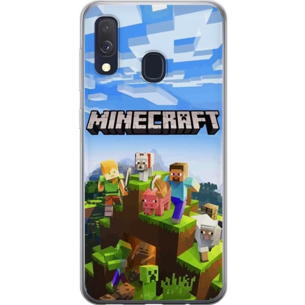 Compatible Mobile Case for Samsung Galaxy A40 Minecraft Creeper block pixel retro gaming