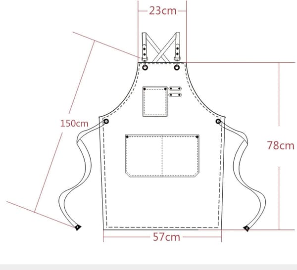 Lerretshageforkle, multifunksjonelt hageforkle arbeidsklær vanntett – lommer, justerbart, voksenstørrelse, 78 cm