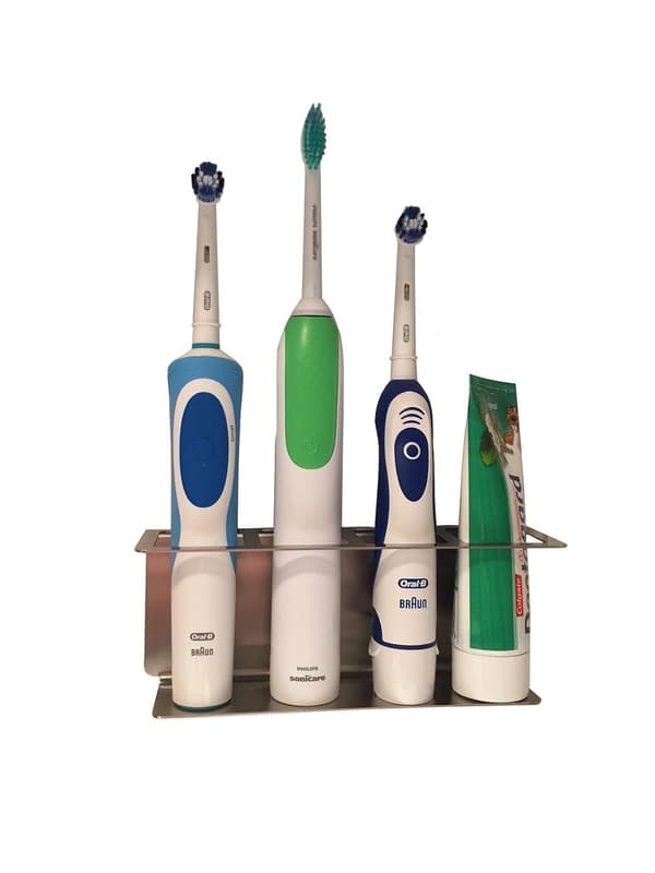 Stainless Steel Toothbrush Holder, Wall Mounted, Self-Adhesive Toothbrush Holder for Rust-Free and Practical Storage, Space-Saving Design that Fits