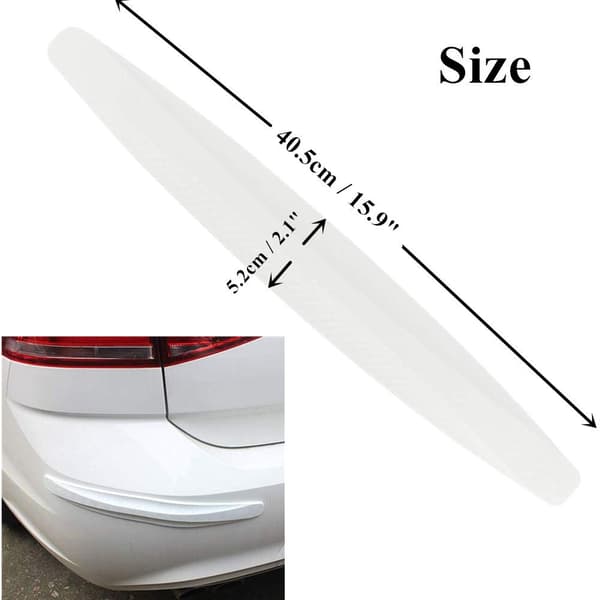 Universal Car Front Rear Bumper Protector Carbon Fiber Anti-collision Edge Trim with Anti-scratch Sticker (White)
