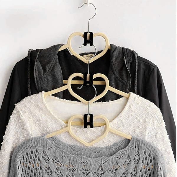 Space-saving Cascade Hooks for Wardrobe Storage, Durable Heavy-Duty Hooks with Strong Load Capacity, Non-slip Velvet-Coated Hangers for